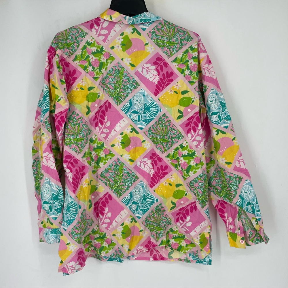 Lilly Pulitzer Colorful Patchwork Button Down Shi… - image 6
